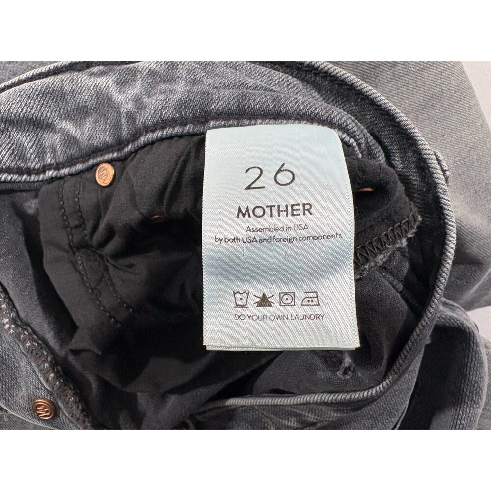 Mother The Rambler Ankle Fray Straight Jeans Hitting Pavement HR Wide Leg Sz 26 - Picture 13 of 16